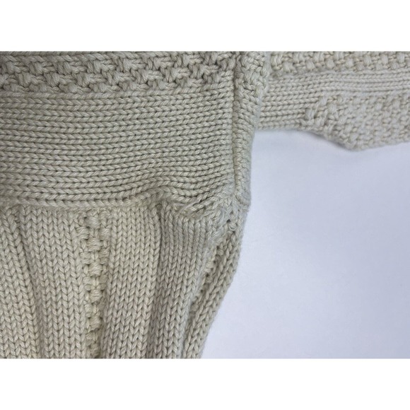 LL Bean Cable Knit 100% Cotton Pullover Sweater Womens Small Made in Scotland - Picture 11 of 12